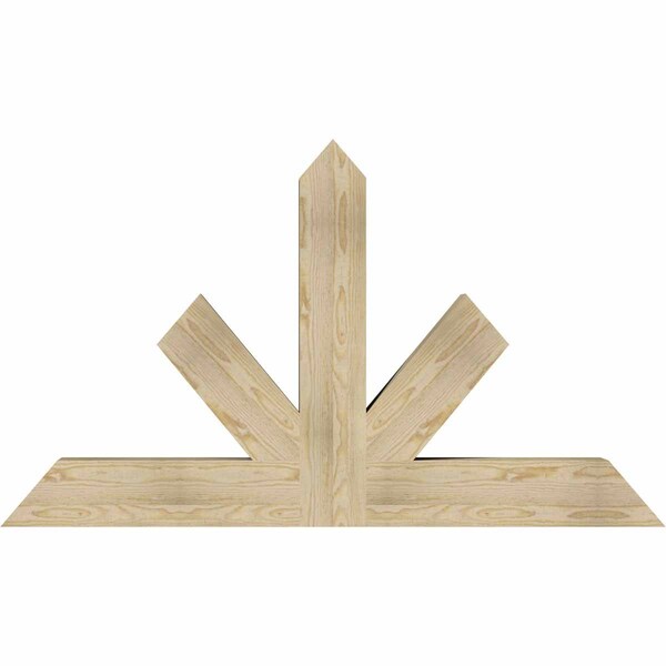Ekena Millwork Saratoga Rough Sawn Timber Gable Bracket, Douglas Fir, 60"W x 35"H x 6"D x 6"F, 14/12 Pitch GBW060X35X0606SAR00RDF - main